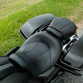 C.C. RIDER Touring Seat Two Piece 2 Up Seat Low Profile Driver Passenger Seat Bulllet For Road Glide Street Glide Road King, 2009-2023